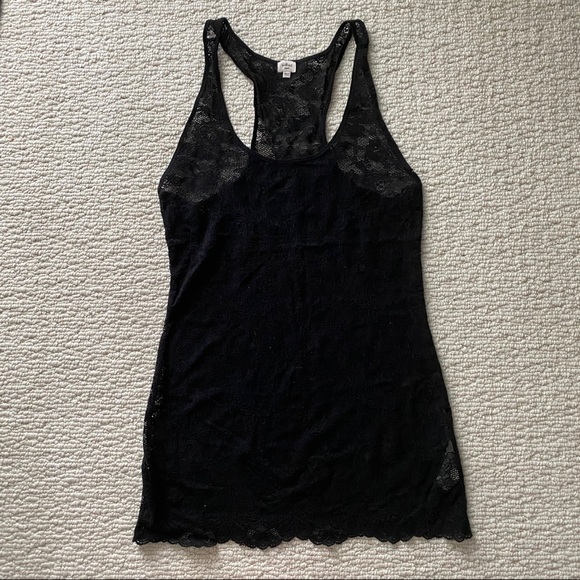 Aritzia Wilfred Black Lace Tank Top